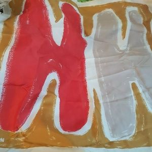 Vtg Halston Logo Silk Scarf